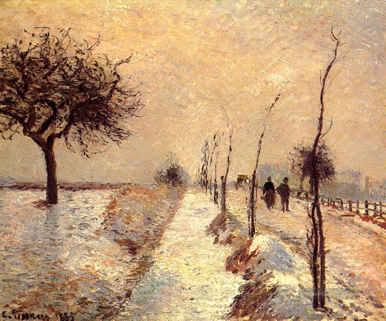 Straße bei eragny Winter 1885 Camille Pissarro Szenerie Ölgemälde